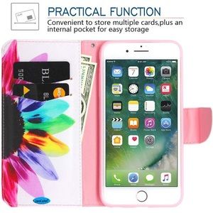 Iphone 7 Plus Rainbow Flower Wallet Phone case